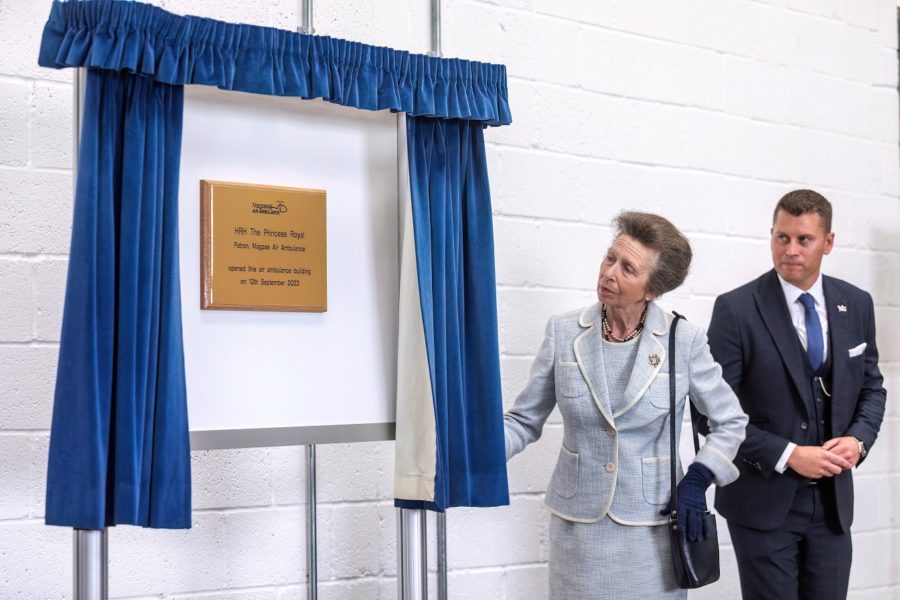HRH The Princess Royal unveils plaque for new Magpas base